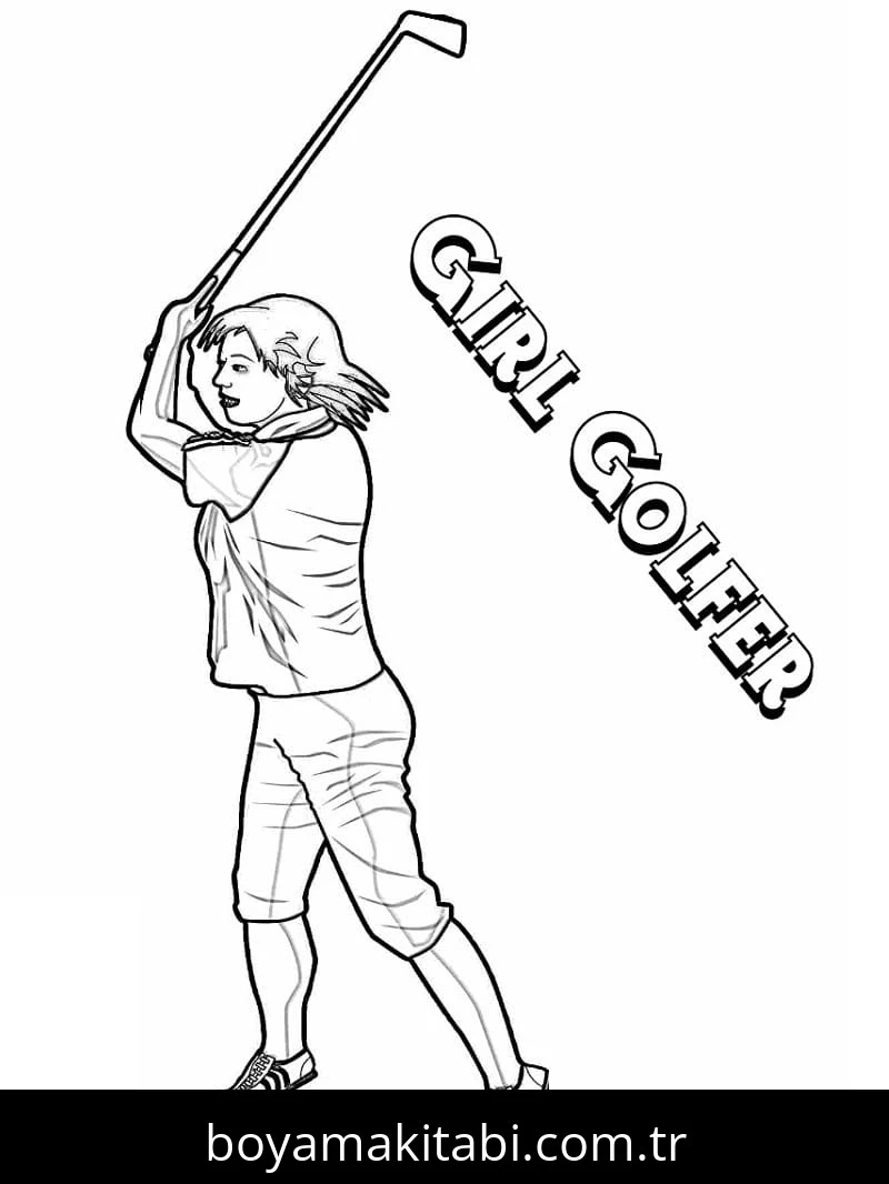 Golf boyama sayfası – eğlenceli etkinlik, el becerilerini geliştirir
