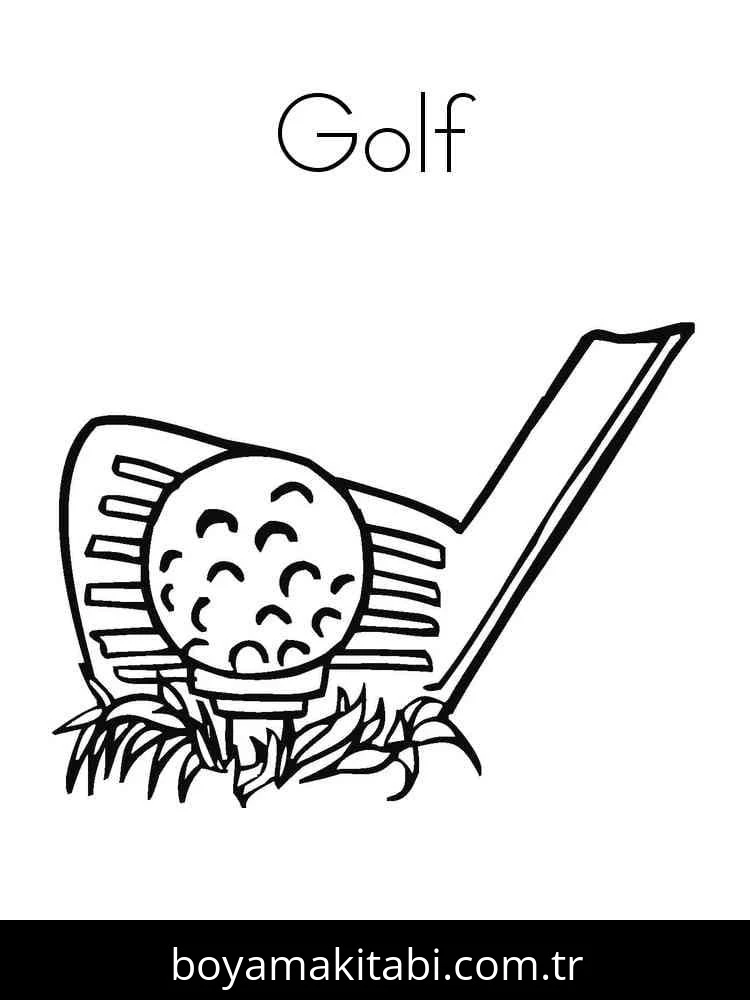 Golf boyama sayfası – okul öncesi, evde etkinlik