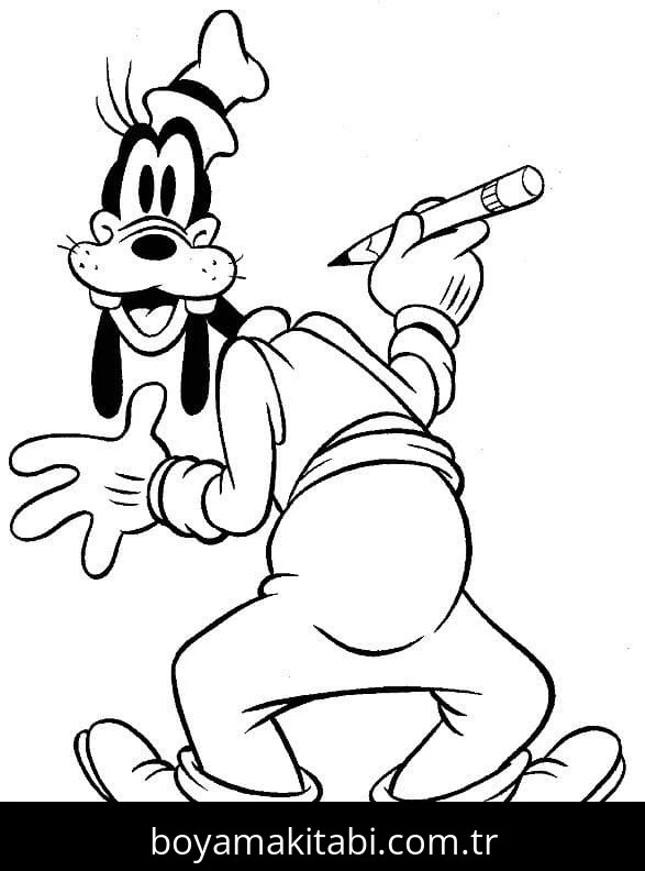 Goofy boyama sayfası – boyama çalışması, yaratıcılığı geliştirir