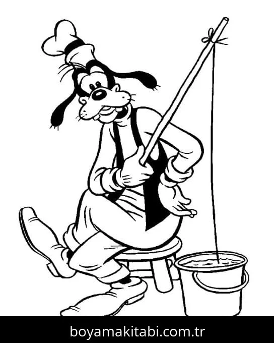 Goofy boyama sayfası – çocuklar için, çizgi film temalı