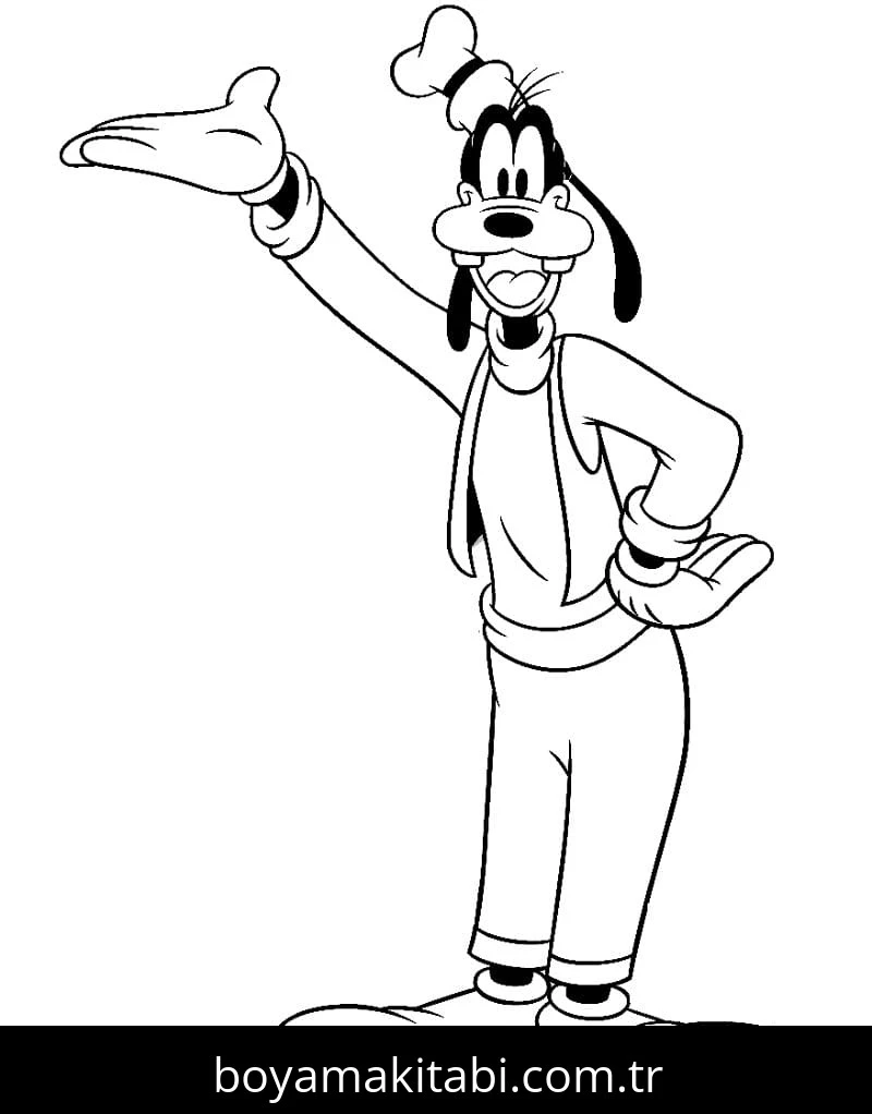Goofy boyama sayfası – eğitici aktivite, yaratıcılık
