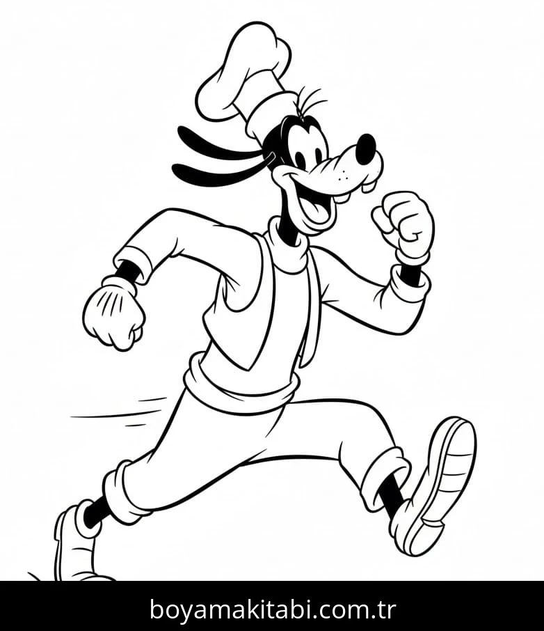 Goofy boyama sayfası – keyifli zaman, renkli çizimler