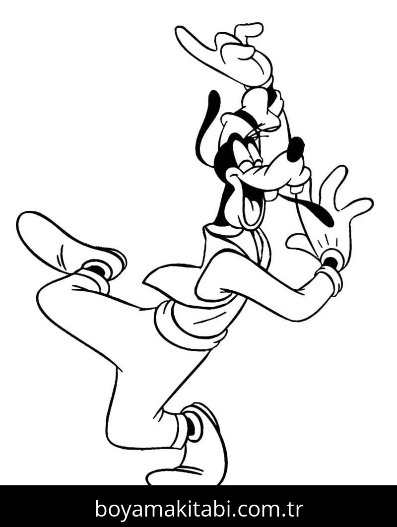 Goofy boyama sayfası – kolay boyama, eğitici aktivite