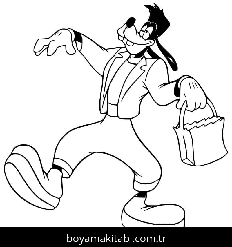 Goofy boyama sayfası – eğitici aktivite, yaratıcılık