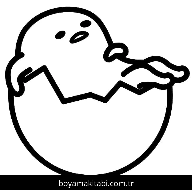 Gudetama boyama sayfası – çocuklar için, çizgi film temalı