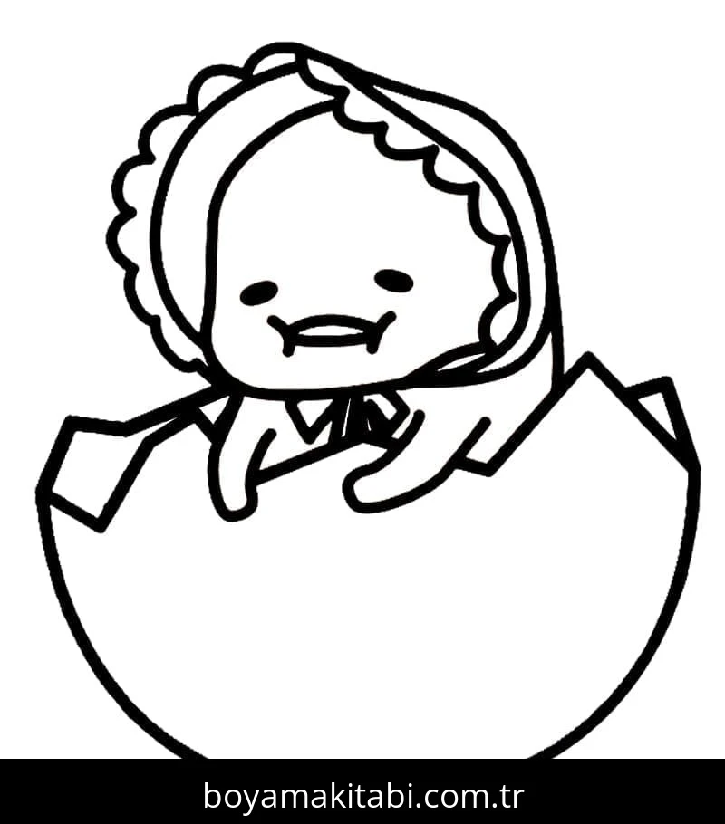 Gudetama boyama sayfası – yaratıcılık, eğlenceli etkinlik