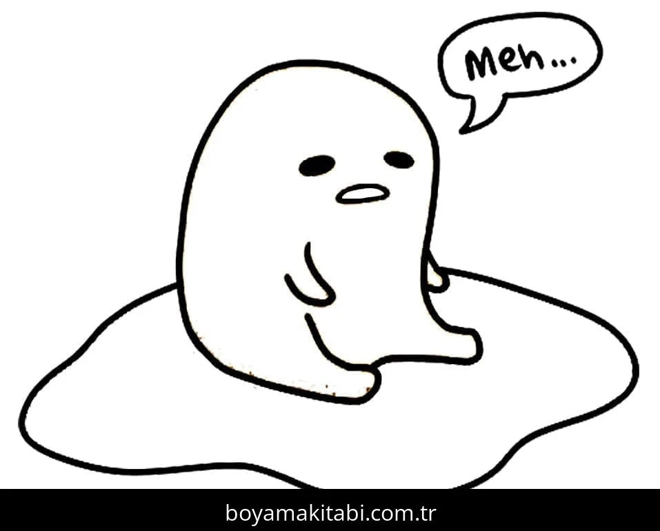 Gudetama boyama sayfası – boyama çalışması, yaratıcılığı geliştirir