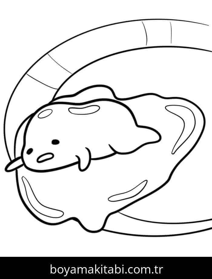Gudetama boyama sayfası – okul öncesi, evde etkinlik