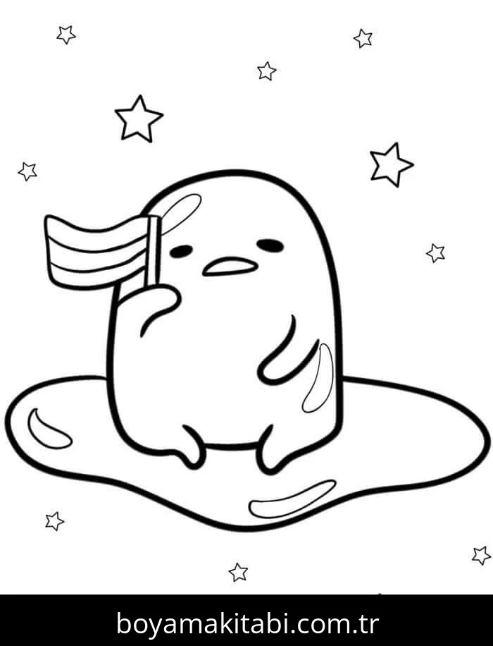 Gudetama boyama sayfası – boyama etkinliği, çocuk aktivitesi