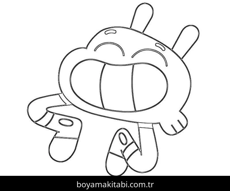 Gumball boyama sayfası – el becerilerini geliştirir, boyama çalışması