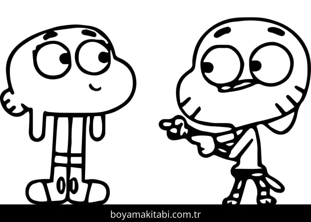 Gumball boyama sayfası – evde etkinlik, ücretsiz yazdır