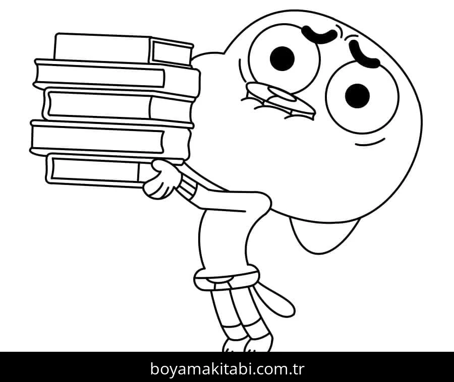 Gumball boyama sayfası – sanatsal çalışma, çocuklar için