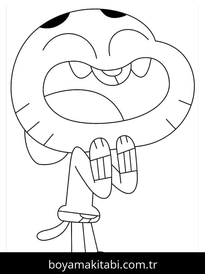 Gumball boyama sayfası – kolay boyama, eğitici aktivite