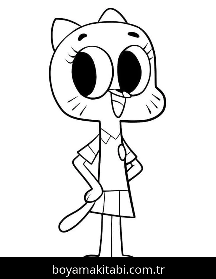 Gumball boyama sayfası – boyama etkinliği, çocuk aktivitesi