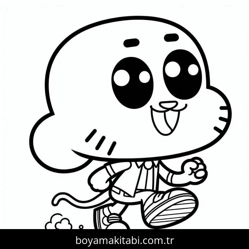 Gumball boyama sayfası – eğitici aktivite, yaratıcılık