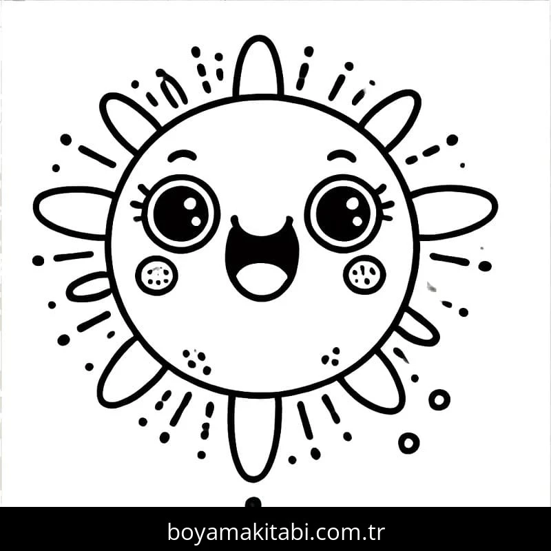 Güneş boyama sayfası – yaratıcılık, eğlenceli etkinlik