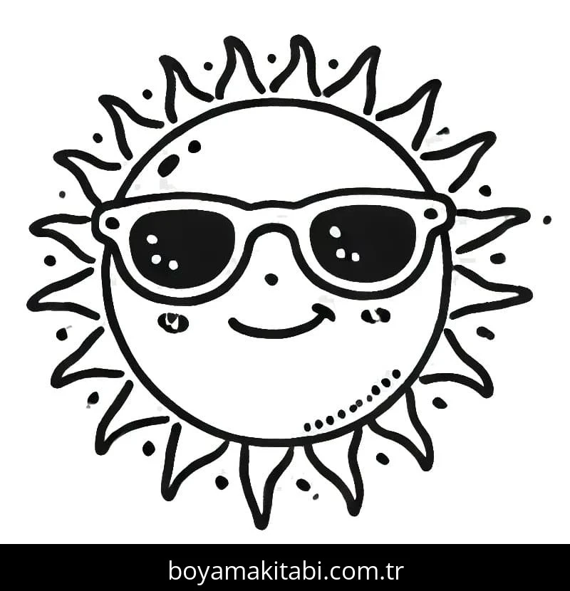Güneş boyama sayfası – yaratıcılık, eğlenceli etkinlik