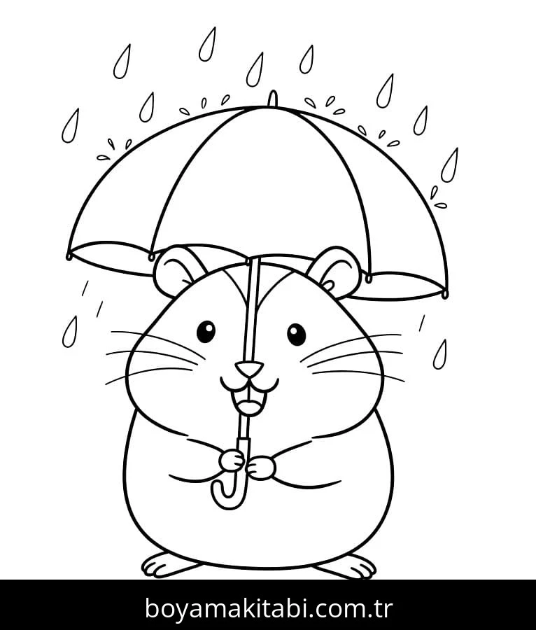Hamster boyama sayfası – sanatsal çalışma, çocuklar için