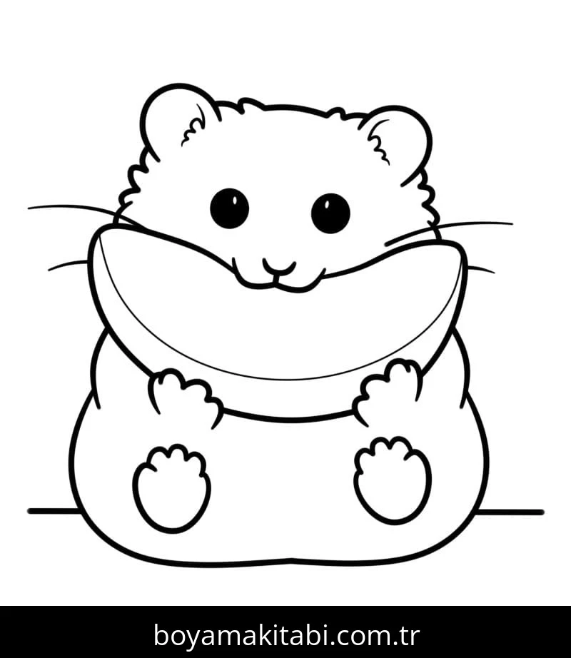 Hamster boyama sayfası – boyama çalışması, yaratıcılığı geliştirir