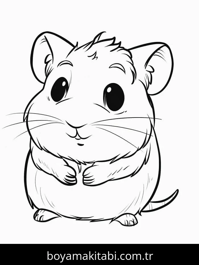 Hamster boyama sayfası – okul öncesi, evde etkinlik