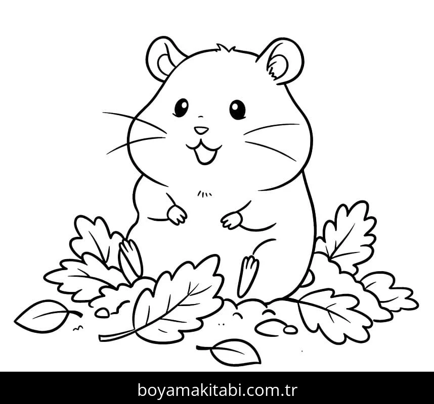 Hamster boyama sayfası – el becerilerini geliştirir, boyama çalışması