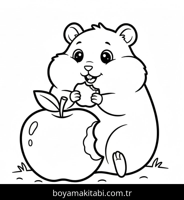 Hamster boyama sayfası – keyifli zaman, renkli çizimler