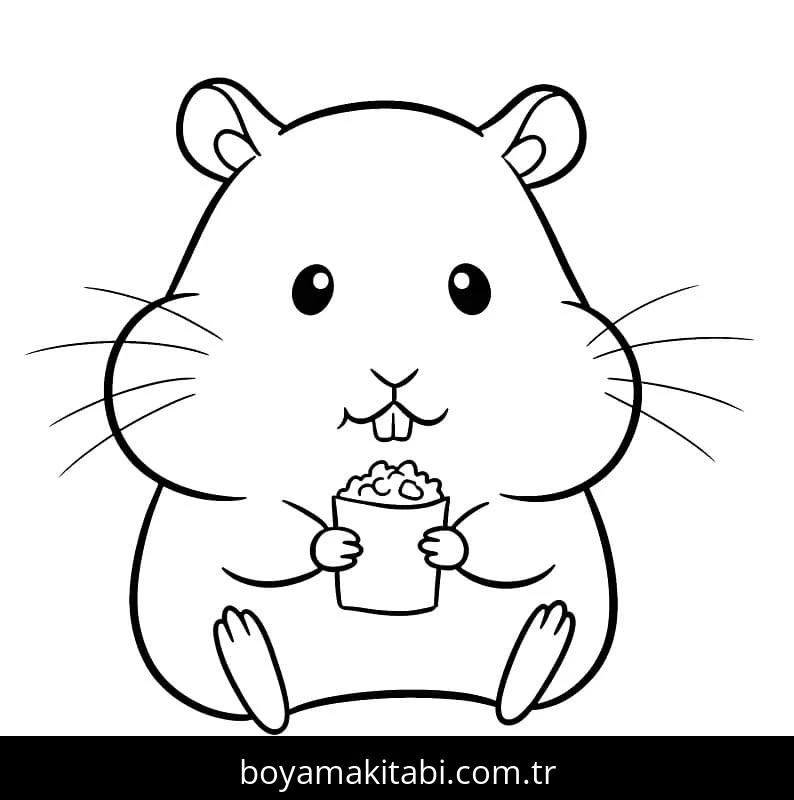 Hamster boyama sayfası – sanatsal çalışma, çocuklar için