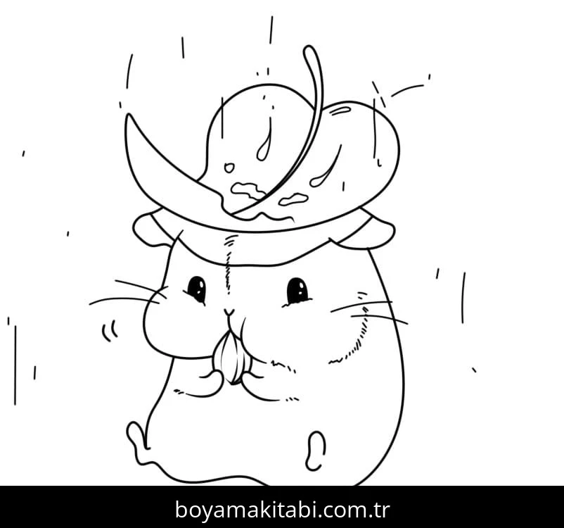 Hamster boyama sayfası – yaratıcılık, eğlenceli etkinlik