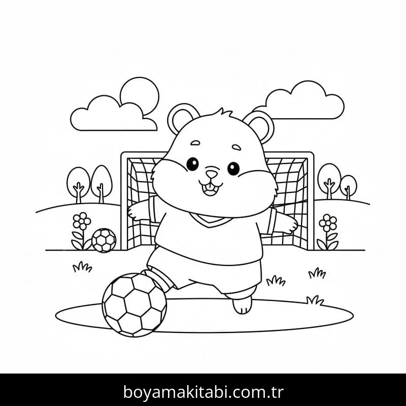 Hamster boyama sayfası – çocuklar için, çizgi film temalı