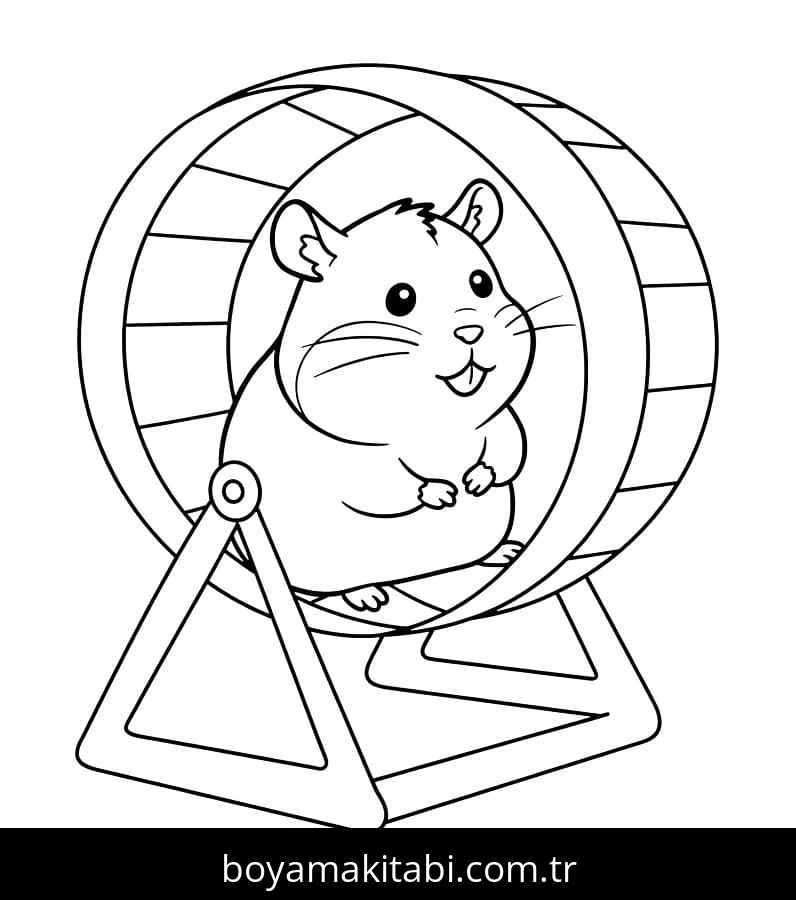 Hamster boyama sayfası – boyama etkinliği, çocuk aktivitesi