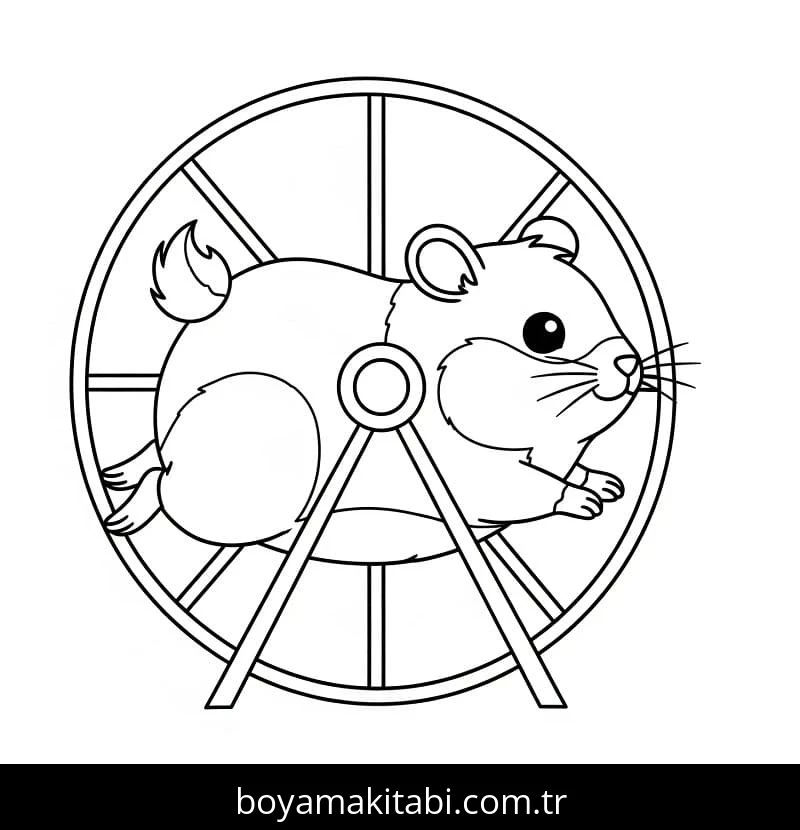 Hamster boyama sayfası – yaratıcılık, eğlenceli etkinlik