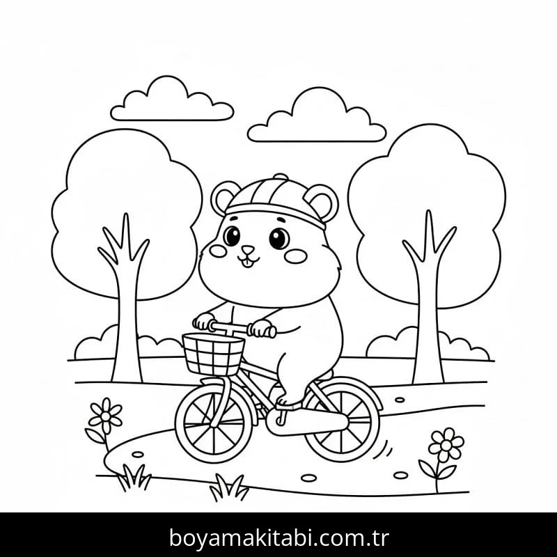 Hamster boyama sayfası – boyama çalışması, yaratıcılığı geliştirir