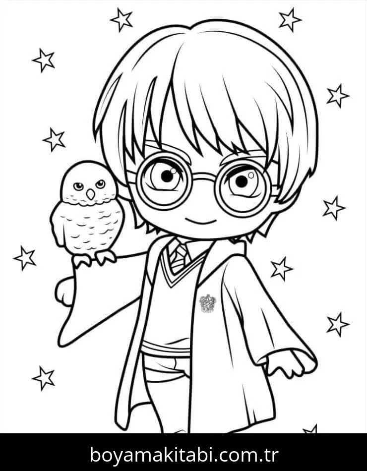 Harry Potter boyama sayfası – renkli çizimler, okul öncesi