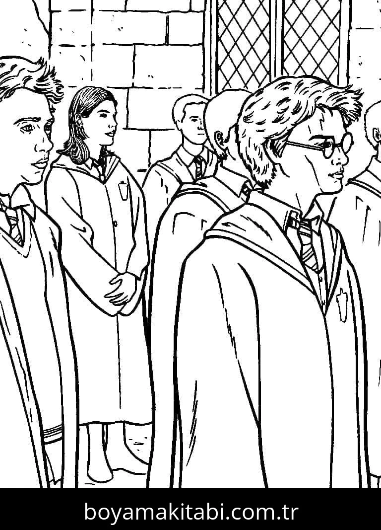 Harry Potter boyama sayfası – renkli çizimler, okul öncesi