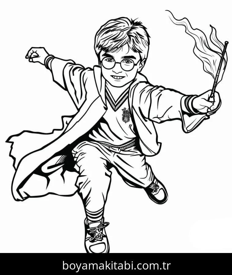 Harry Potter boyama sayfası – keyifli zaman, renkli çizimler