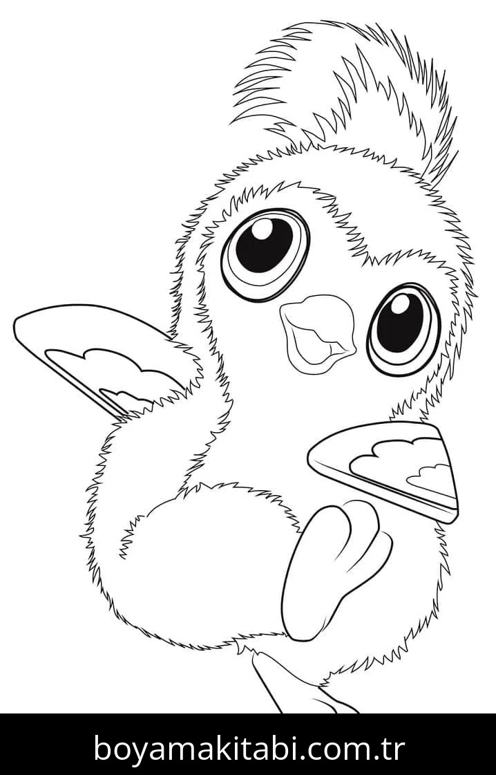 Hatchimals boyama sayfası – çizgi film temalı, basit çizim