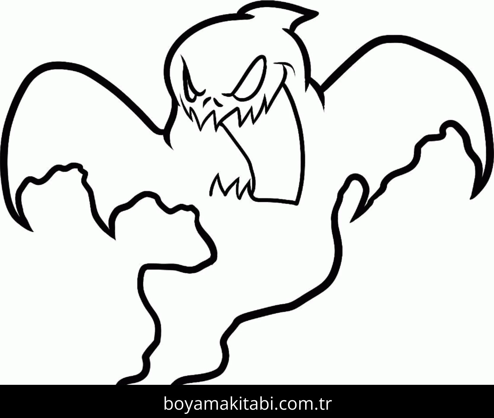 Hayalet boyama sayfası – PDF indir, sevimli karakter