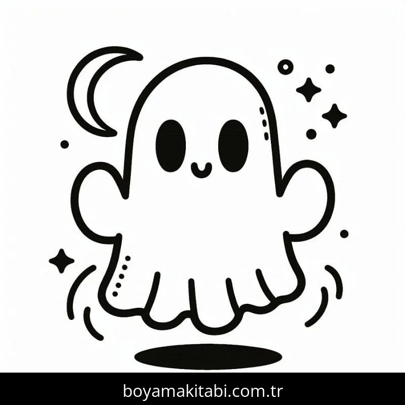 Hayalet boyama sayfası – boyama çalışması, yaratıcılığı geliştirir