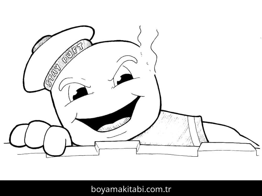 Hayalet Avcıları boyama sayfası – sevimli karakter, sanatsal çalışma