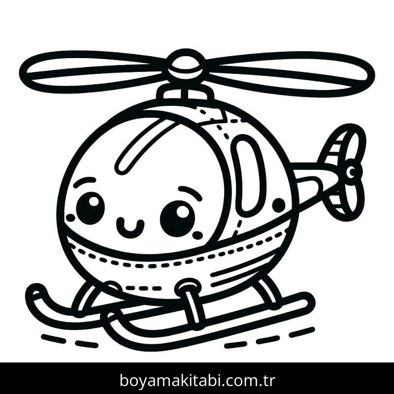 Helikopter boyama sayfası – okul öncesi, evde etkinlik