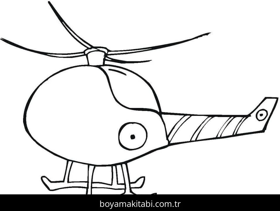 Helikopter boyama sayfası – çocuk aktivitesi, PDF indir