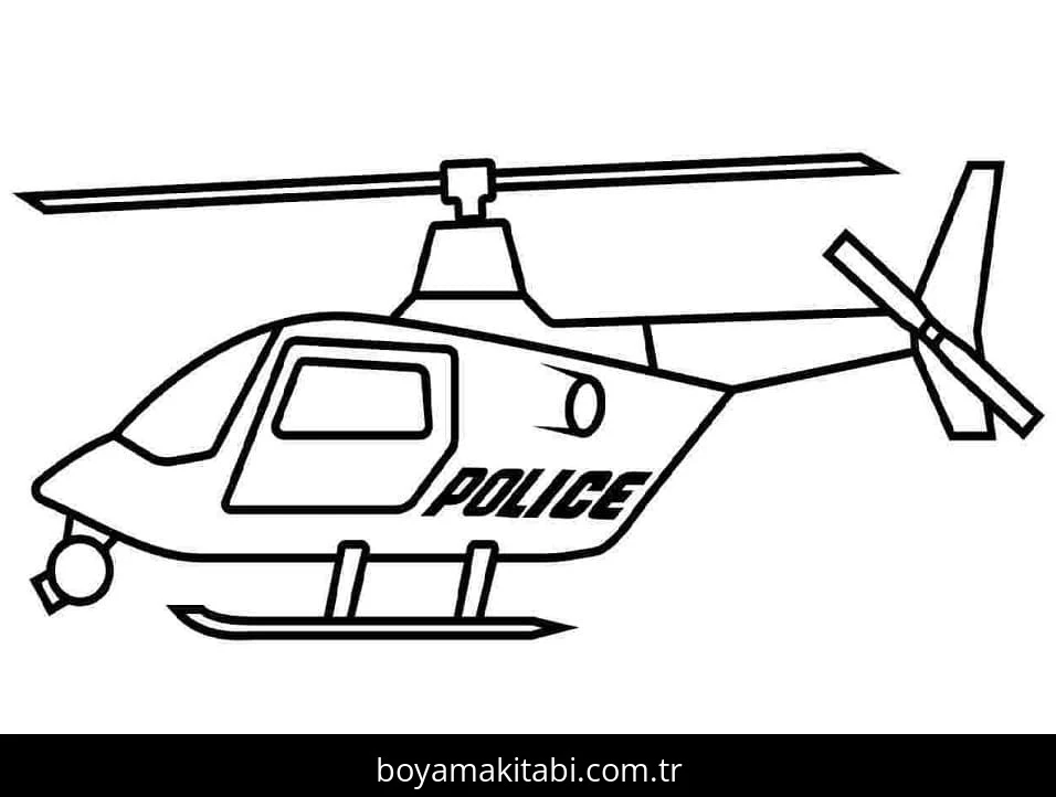 Helikopter boyama sayfası – sanatsal çalışma, çocuklar için