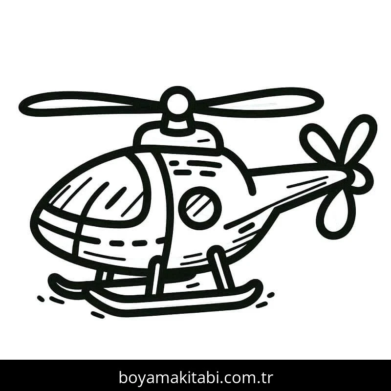 Helikopter boyama sayfası – boyama çalışması, yaratıcılığı geliştirir