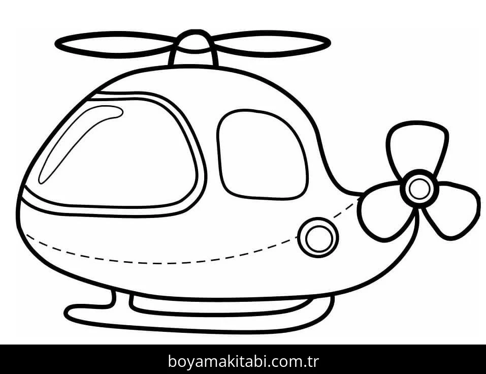 Helikopter boyama sayfası – yaratıcılığı geliştirir, keyifli zaman