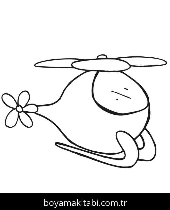 Helikopter boyama sayfası – okul öncesi, evde etkinlik