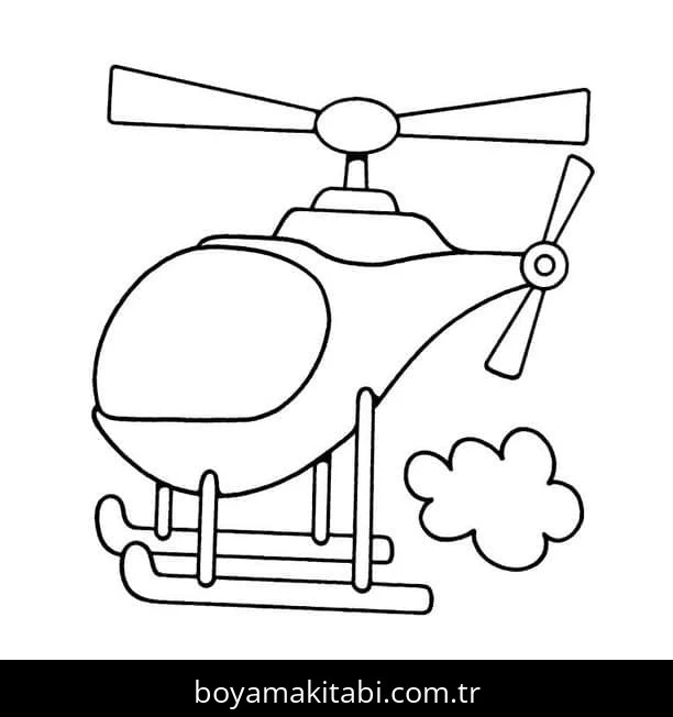Helikopter boyama sayfası – boyama etkinliği, çocuk aktivitesi