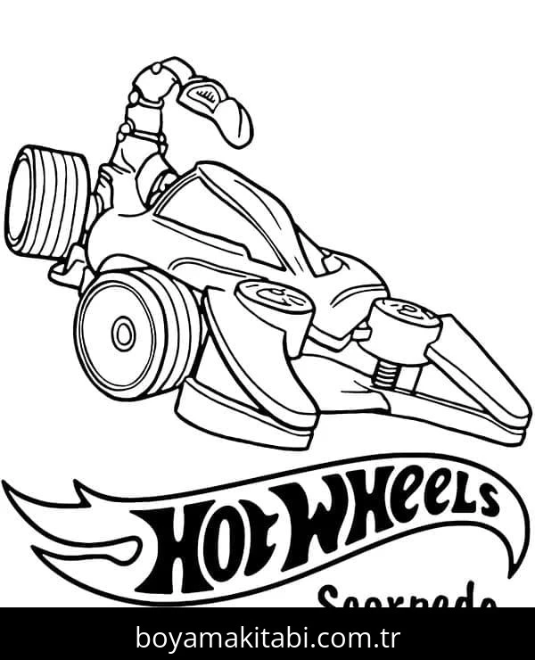 Hot Wheels boyama sayfası #75 – evde etkinlik, anaokulu etkinliği