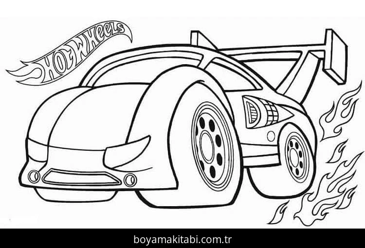Hot Wheels boyama sayfası #97 – tamamen ücretsiz, çocuklar için