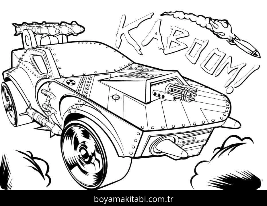 Hot Wheels boyama sayfası #98 – günlük etkinlik önerisi, kolay boyama