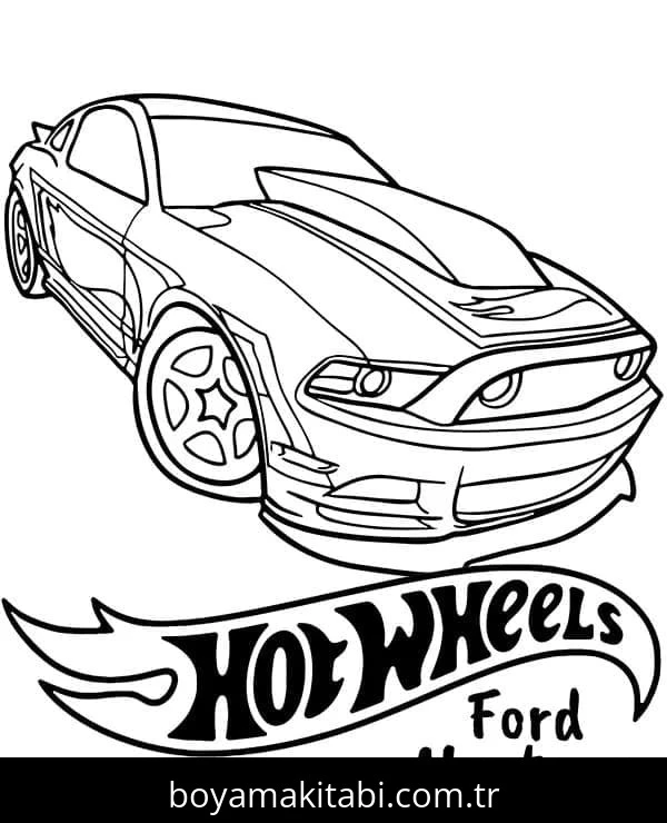 Hot Wheels boyama sayfası #108 – okul öncesi, evde etkinlik